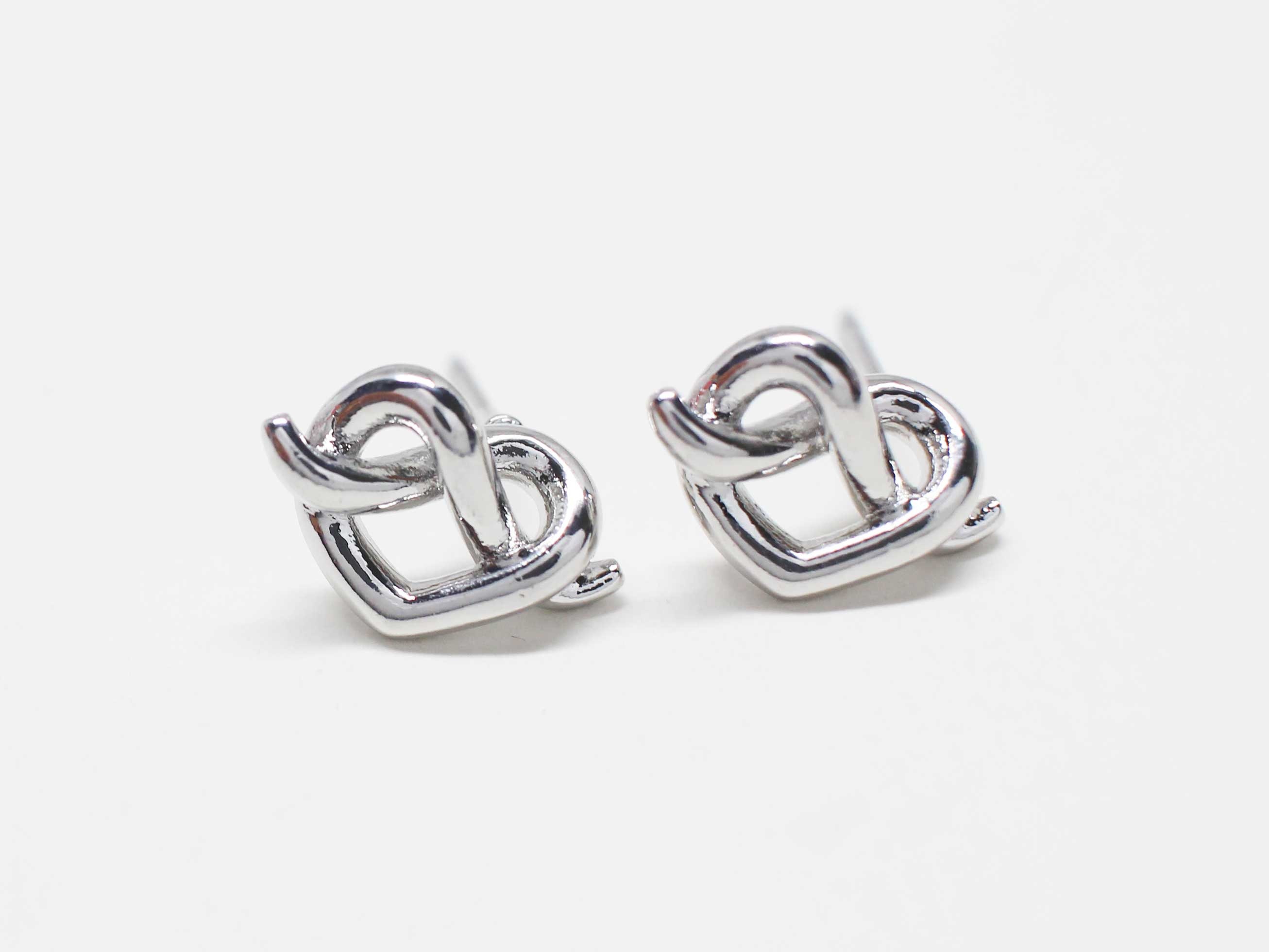 E0415/pretzel Heart Earrings Heart Stud Earrings Pretzel - Etsy UK