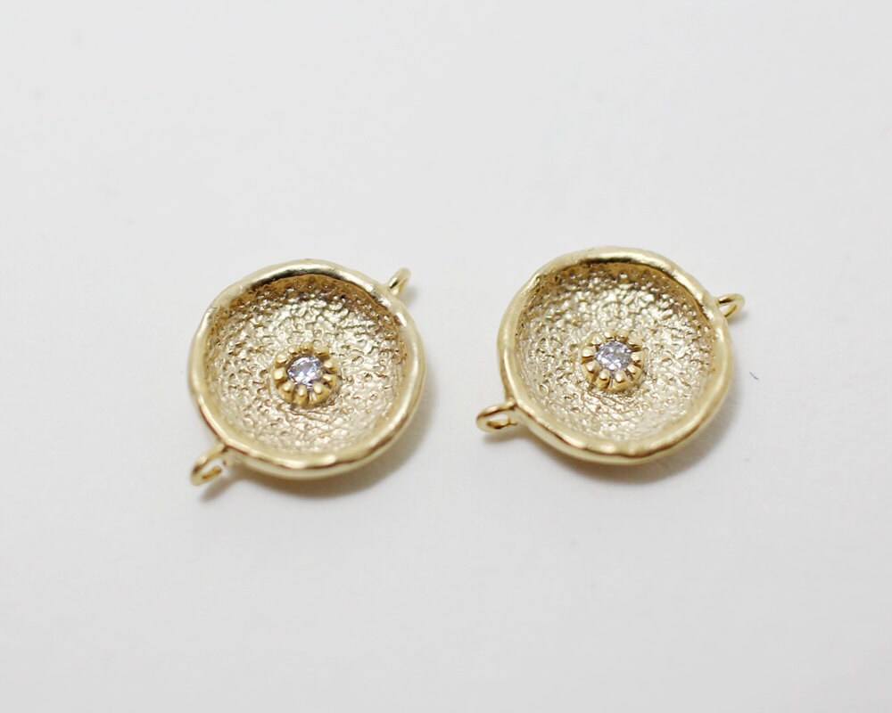 P0096/AntiTarnished Matt Gold Plating Over Brass/Disc flower Etsy