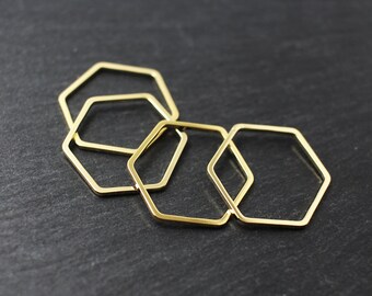 P0194/Anti-Tarnished Gold Plating Over Brass/Hexagon Connector/20x20mm/4pcs