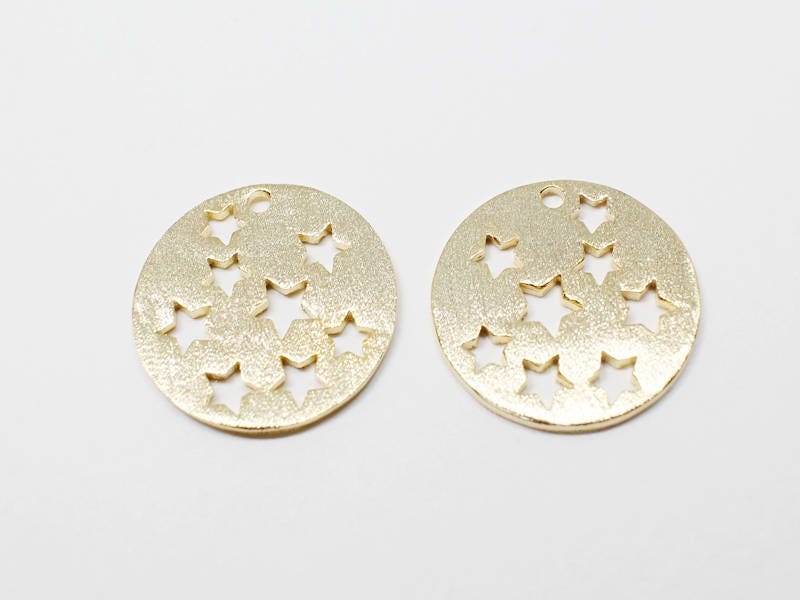 P0616/AntiTarnished Brushed Gold Plating Over Brass/Stars in Etsy
