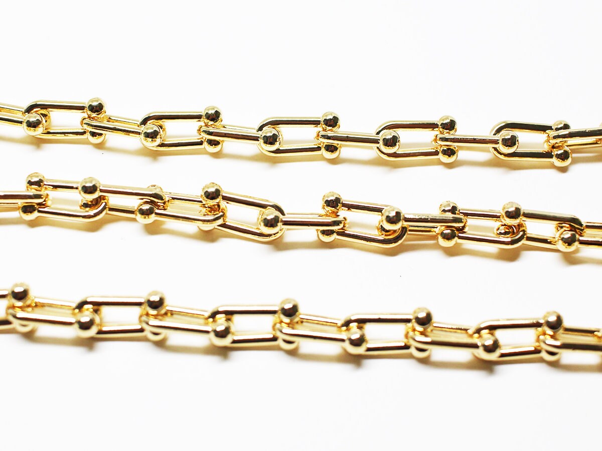 N0050/AntiTarnished Gold Plating Over Brass/Large Clip chain Etsy