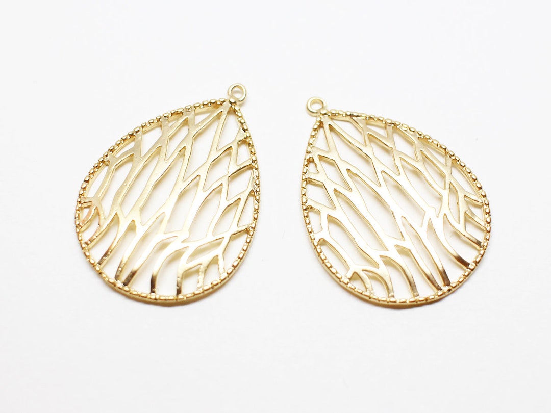 P10031/antitarnished Matte Gold Plating Over Brass/mesh Drop Pendant