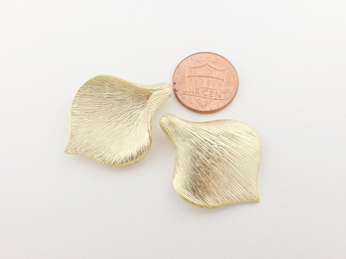P0030/antitarnished Matt Gold Plating Over Brass/calla Leaf Etsy