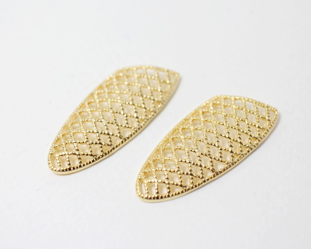 P0313/antitarnished Matte Gold Plating Over Brass/cutting Net Ellipse