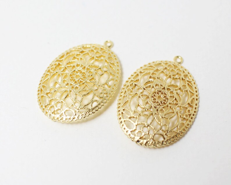 P0316/antitarnished Matte Gold Plating Over Brass/paisley Etsy