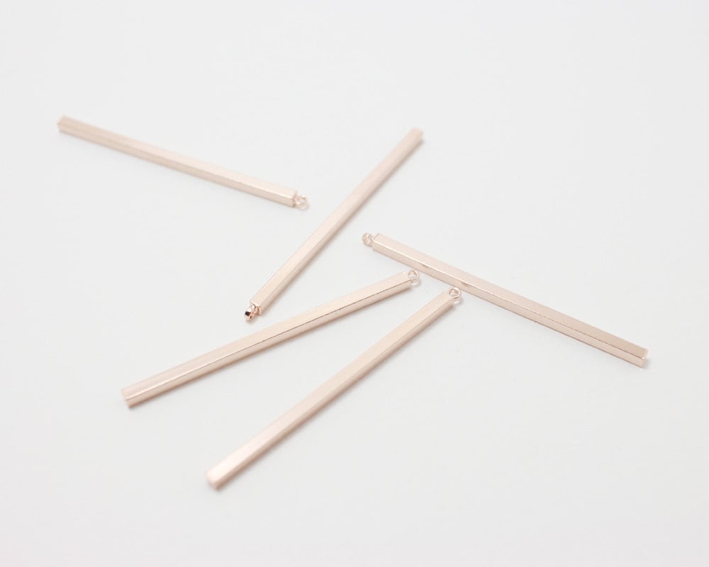 P0197/antitarnished Rose Gold Plating Over Brass/square Bar Etsy