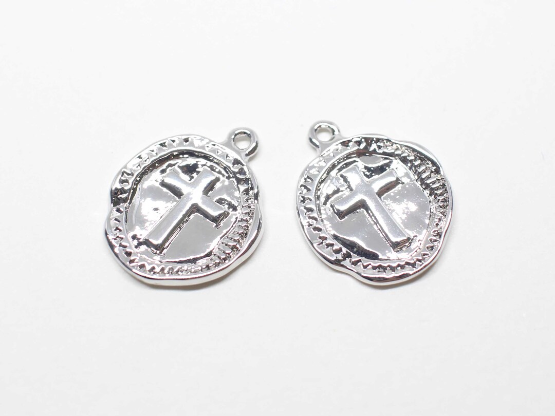 P1018/antitarnished Rhodium Plating Over Zinc Alloy /vintage Circle Cross Pendant/16x20mmwith