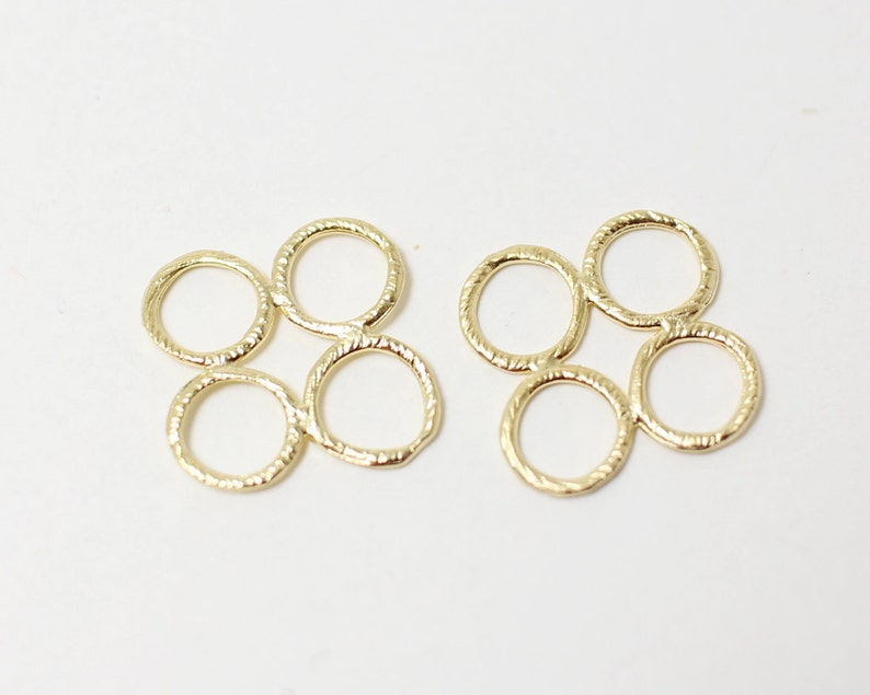 P0266/AntiTarnished Matte Gold Plating Over Brass/4 Circles Etsy