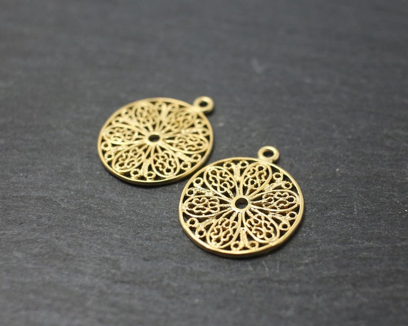 P0182/AntiTarnished Matte Gold Plating Over Brass/Patterned Etsy