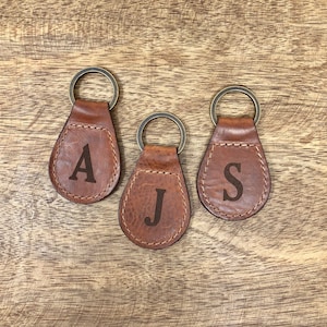 Personalized Leather Key Fob, Custom keychain, Leather Gift