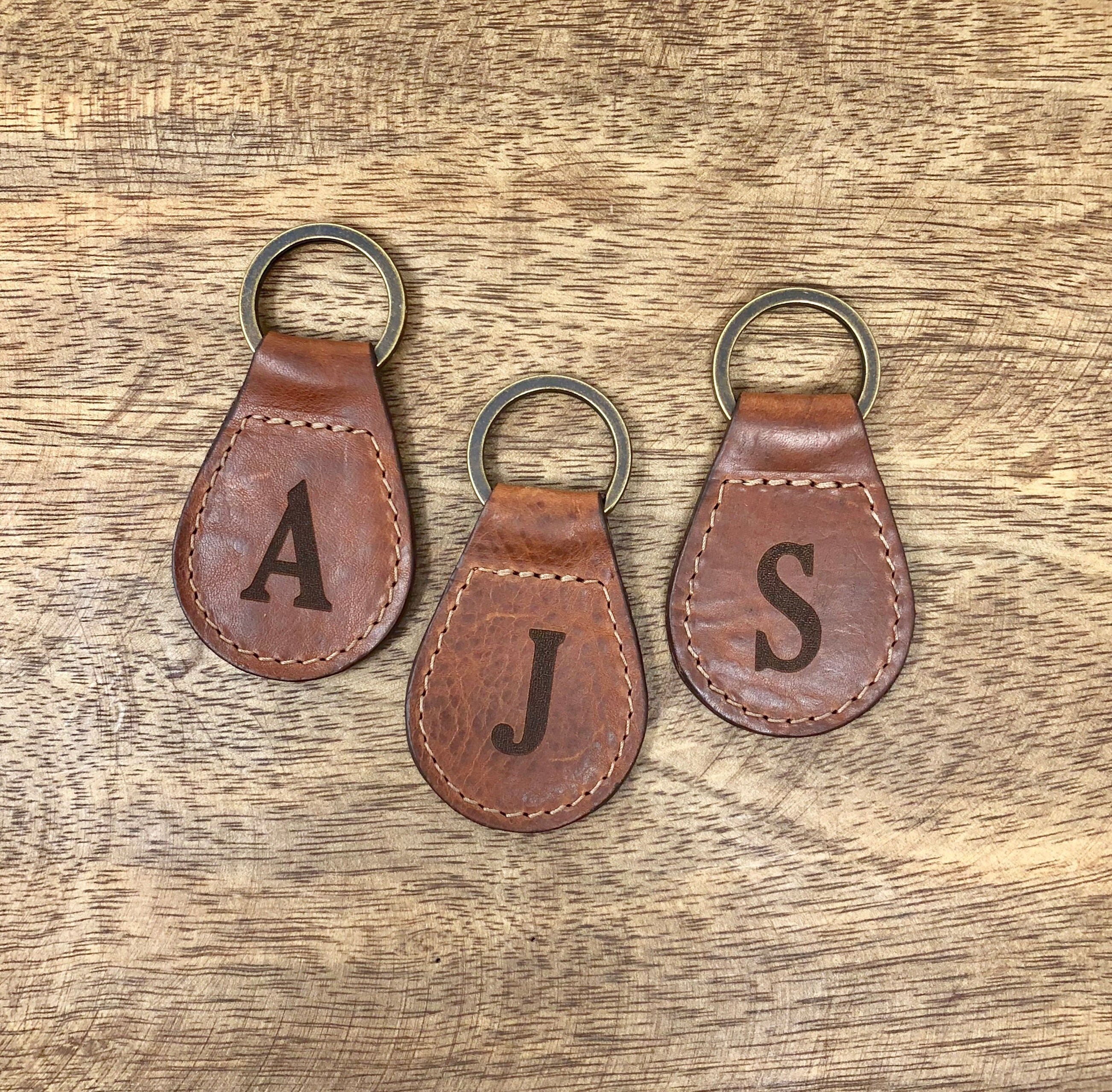 Personalized Leather Key Fob, Custom Keychain, Leather Gift Etsy