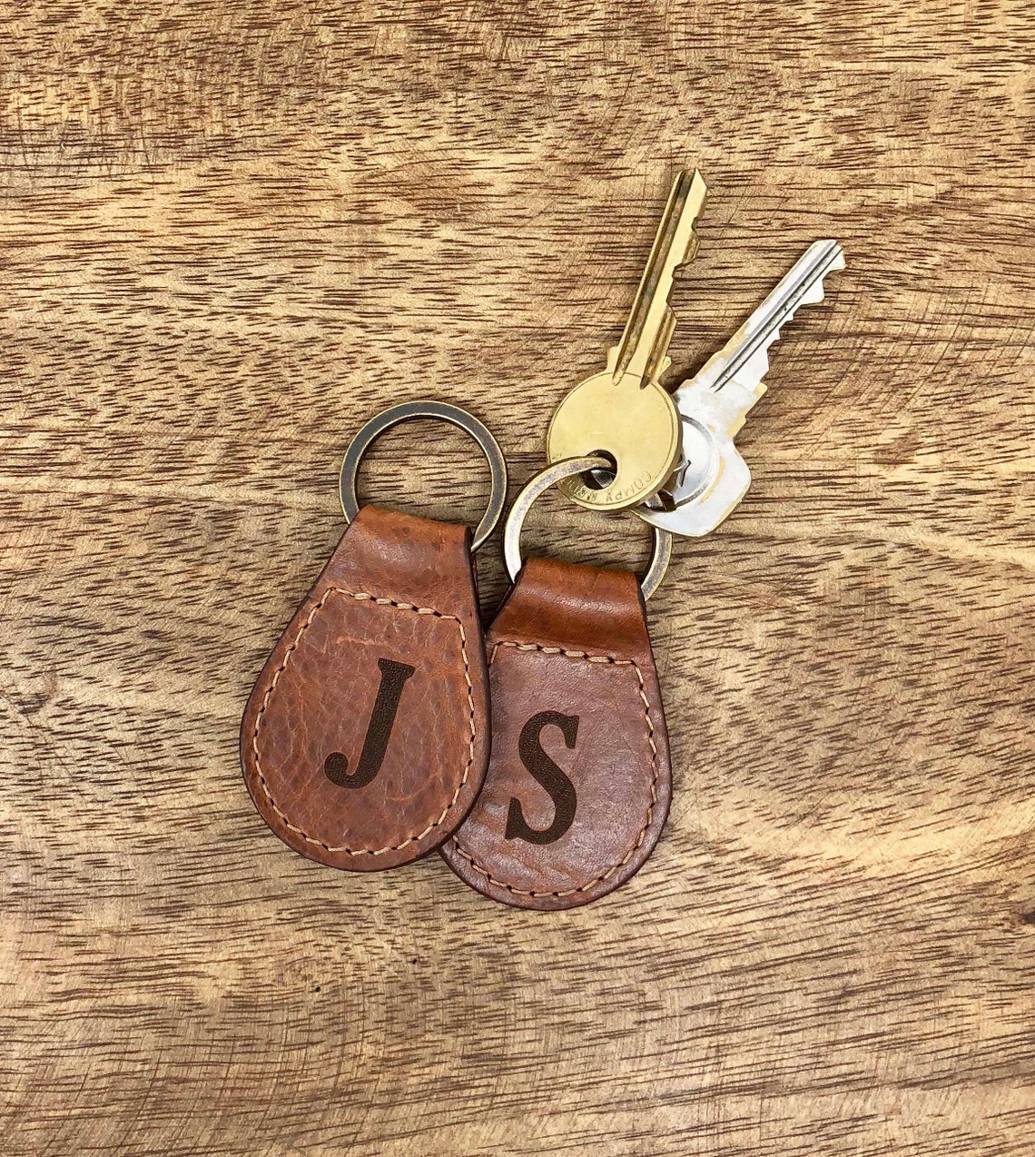 Personalized Leather Key Fob, Custom Keychain, Leather Gift Etsy