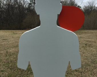 Objetivo de tiro reactivo IDPA de acero para rehenes Magnum Target 3/8 AR500 Combatant 12x21 para poste en T NUEVO - CSHT12x21TPM-KIT