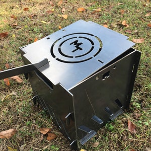 Magnum Target 12” Portable Burn Cage Box Campfire Stove Fire Pit Camping RV - PBC12x12