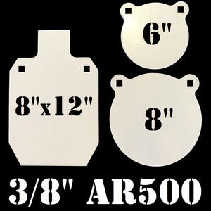 Magnum Target AR500 Steel Target Gong 3pc Set 6in,8in and 8inX12in IDPA Silhouette - GIDPA8X12683WEAR5