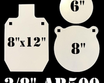 Magnum Target AR500 Steel Target Gong 3pc Set 6in,8in and 8inX12in IDPA Silhouette - GIDPA8X12683WEAR5