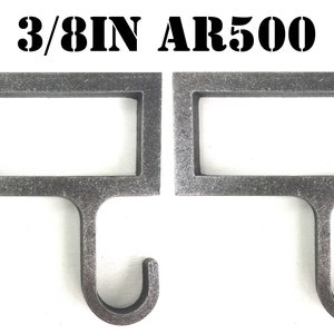 Magnum Target 3/8" AR500 2x4 Steel Shooting Target Gong Hanger Horizontal Hook Mounts 2pc Set - 2x4-HHM2AR500