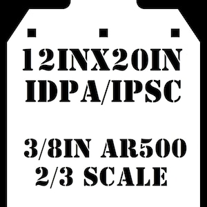 Magnum Target 12X20 IDPA AR500 Gong Shooting Target - 3/8in Rifle Target - 1pc Steel Target - G12X201WAR500