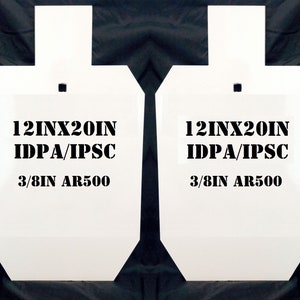 Magnum Target 12inx20 IDPA AR500 Gong Shooting Target - 3/8in Metal Target - 2pc Stand Mounted - G12x202SWAR500