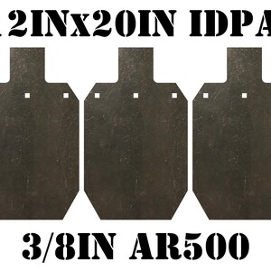 Magnum Target 12x20 IDPA AR500 Gong Shooting Target - 3/8in Rifle Target - 3pc. Steel Target - G12X203AR500