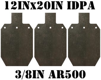 Magnum Target 12x20 IDPA AR500 Gong Shooting Target - 3/8in Rifle Target - 3pc. Steel Target - G12X203AR500