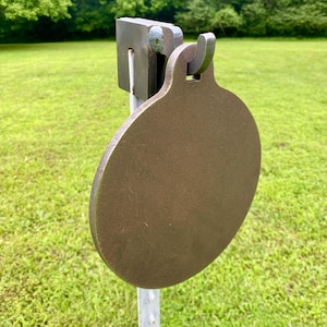 Magnum Target 8" Round Gong Steel Shooting Target 3/8" AR500 Range Target w/ T-Post Hook - H81ETPH1AR500