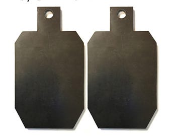 Blancos de pistola Magnum Target IDPA/IPSC de 30 cm de alto - Blancos de acero de 9,5 mm - Juego de 2 placas metálicas - HIDPA122