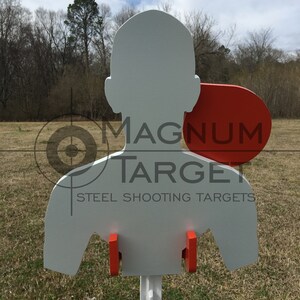 T post steel target hanger W/ 2/3 IDPA 20X12 AR500 3/8 Gong 