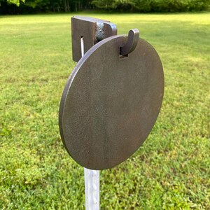 Magnum Target 8" Round Gong Steel Shooting Target 3/8" AR500 Range Target w/ T-Post Hook - H81TPH1AR500