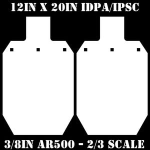 Magnum Target 12inx20 IDPA AR500 Gong Shooting Target - 3/8in Rifle Target - 2pc. Steel Target - G12X202WAR500