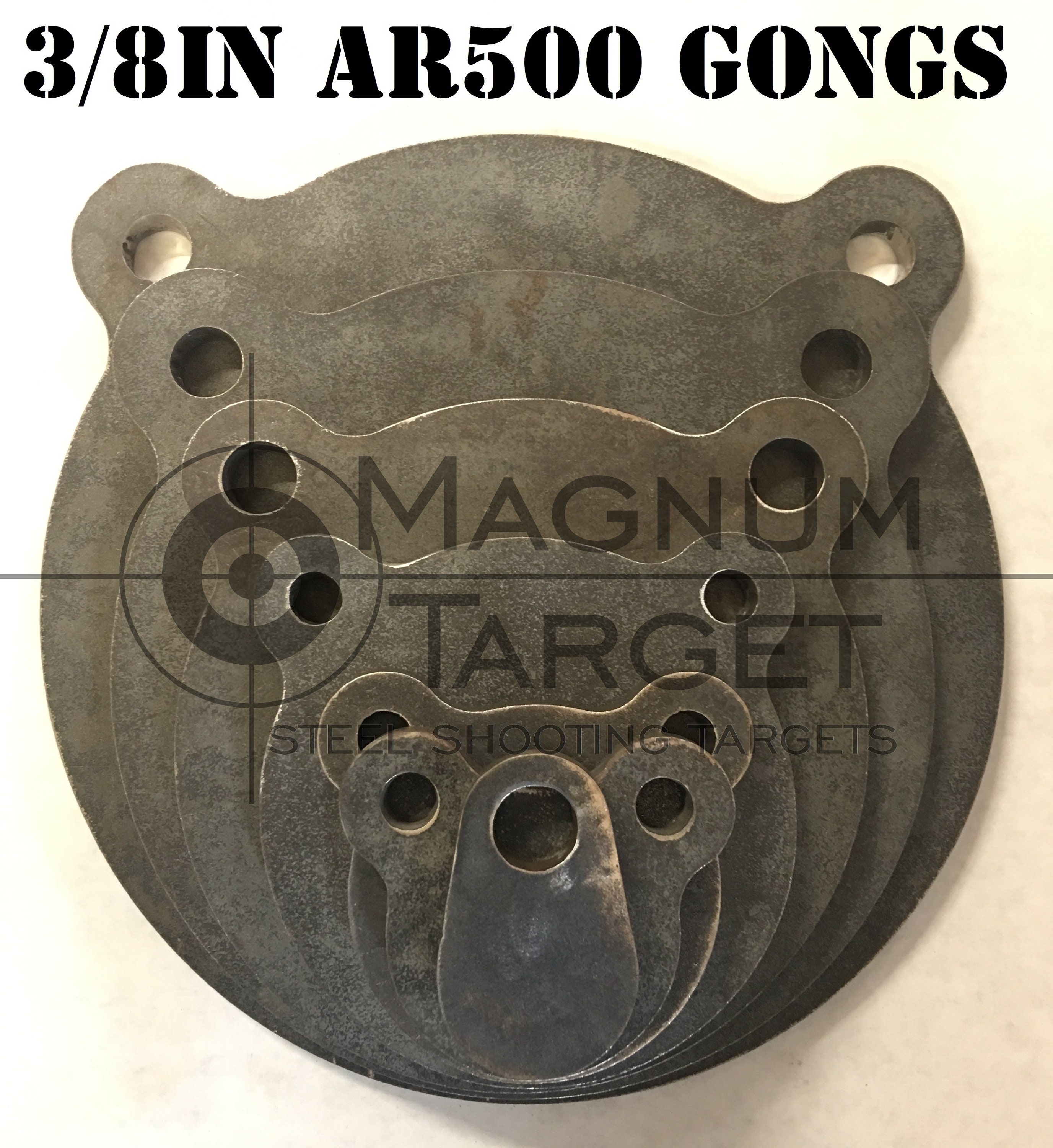 AR500 Steel Gong Shooting Targets 1/2" X 8" Diameter 3 Pieces Set 