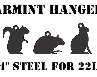 Perchas para siluetas de animales/alimañas Magnum Target - Blancos de tiro de acero suave de 1/4" para pistola/rifle calibre 22 LR (5 piezas) - HVAR5