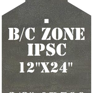 Magnum Target AR500 12x24 B/C Zone IPSC IDPA 3/8” Steel Shooting Target Rifle Gong Silhouette - BCZ12x241AR5001H
