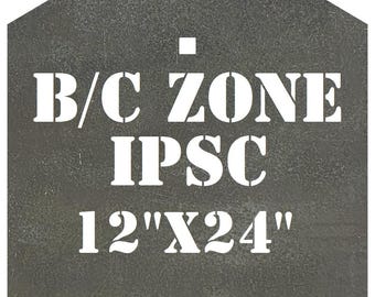 Magnum Target AR500 12x24 B/C Zone IPSC IDPA 3/8” Acero Tiro al Blanco Rifle Gong Silueta - BCZ12x241AR5001H