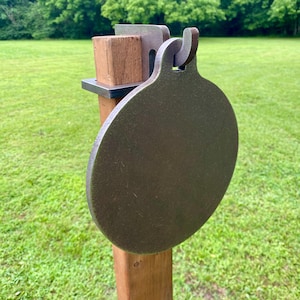 Magnum Target 8&quot; Round 3/8&quot; AR500 Steel Shooting Target - Range Gong Hanger w/ 2x4 Hook - H81E-2x4HOOK1AR5