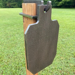 Magnum Target 3/8&quot; AR500 7&quot;x12” IDPA/IPSC Steel Shooting Range Target w/ 2x4 Hook - HIDPA121-2x4HOOK1AR5-LONG
