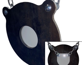 Magnum Target 10"x3/8" AR500 Gong Steel Shooting Target w/ Chain Kit and 4" Center Bullseye - Pistol & Rifle Target - G101E-G41W-CHAINKIT