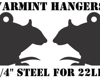 Perchas Magnum Target para siluetas de animales y ratas (2 piezas) - 22 LR Smallboar, 1/4 in, blancos de tiro de acero dulce - HRAT2NP