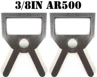 Diana de tiro Magnum Target de acero AR500 de 3/8" con soporte de 2 piezas para tubos de 2x4 y 3/4" (1.050") o conducto EMT de 3/4" (2x4-HCB2AR500)
