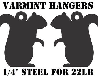 Perchas Magnum Target para siluetas de animales y ardillas (2 piezas) - Blancos de tiro de acero dulce de 1/4" para jabalí pequeño calibre 22LR - HSQL2NP