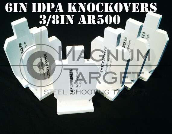 6in IDPA Knock-over Shooting Targets 3/8in AR500 Steel 6pc