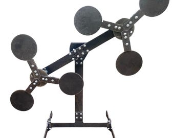 Magnum Target 3/8" AR500 Spinning Portable “No Weld” Double Cyclone - Texas Star Type Reactive Steel Shooting Target w/ 8in Paddles (DC-8)