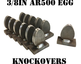 Magnum Target Steel Shooting Targets - 12 New Egg Knockover - Action Pistol & Rifle Silhouettes (EGG12AR500)