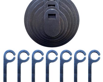 Objetivo Magnum de 3/8" AR500 entrelazado. Conozca sus límites. Objetivos de tiro de acero KYL de 2", 3", 4", 5", 6", 7" y 8" con ganchos.