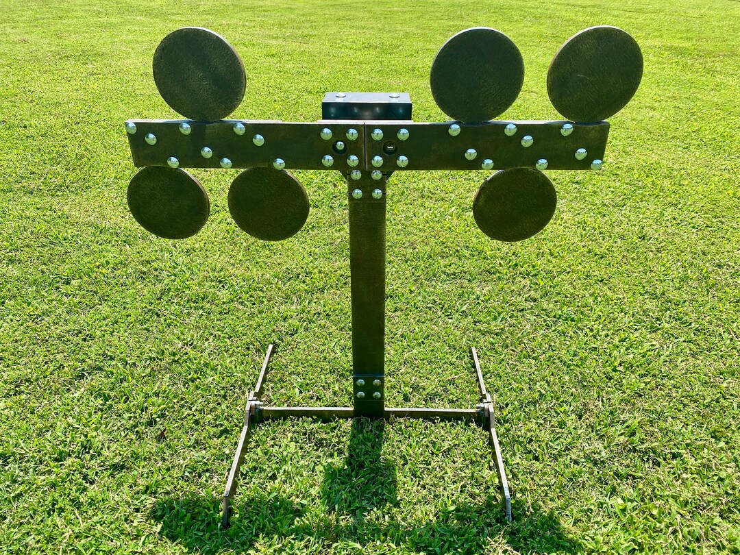 Magnum Target AR500 Portable Texas Star Reactive Shooting Target – 8in Paddles, No-Weld Design (Model TS-8, Made In USA)