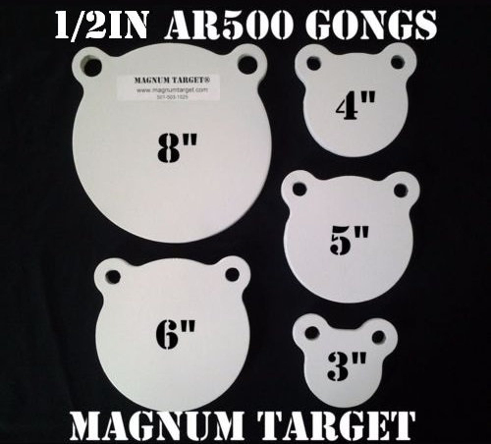 3456&8in. AR500 Gong Shooting Targets1/2in.Rifle Etsy
