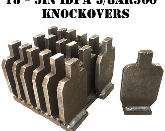 Magnum Target 5" Tall IDPA NRA Knock-over Steel Shooting Targets - 3/8" AR500 18pc Rifle Target Set - KI518AR500