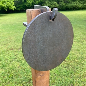 Magnum Target 8&quot; Round 3/8&quot; AR500 Steel Shooting Target - Range Gong Hanger w/ 2x4 Hook - H81-2x4HOOK1AR5