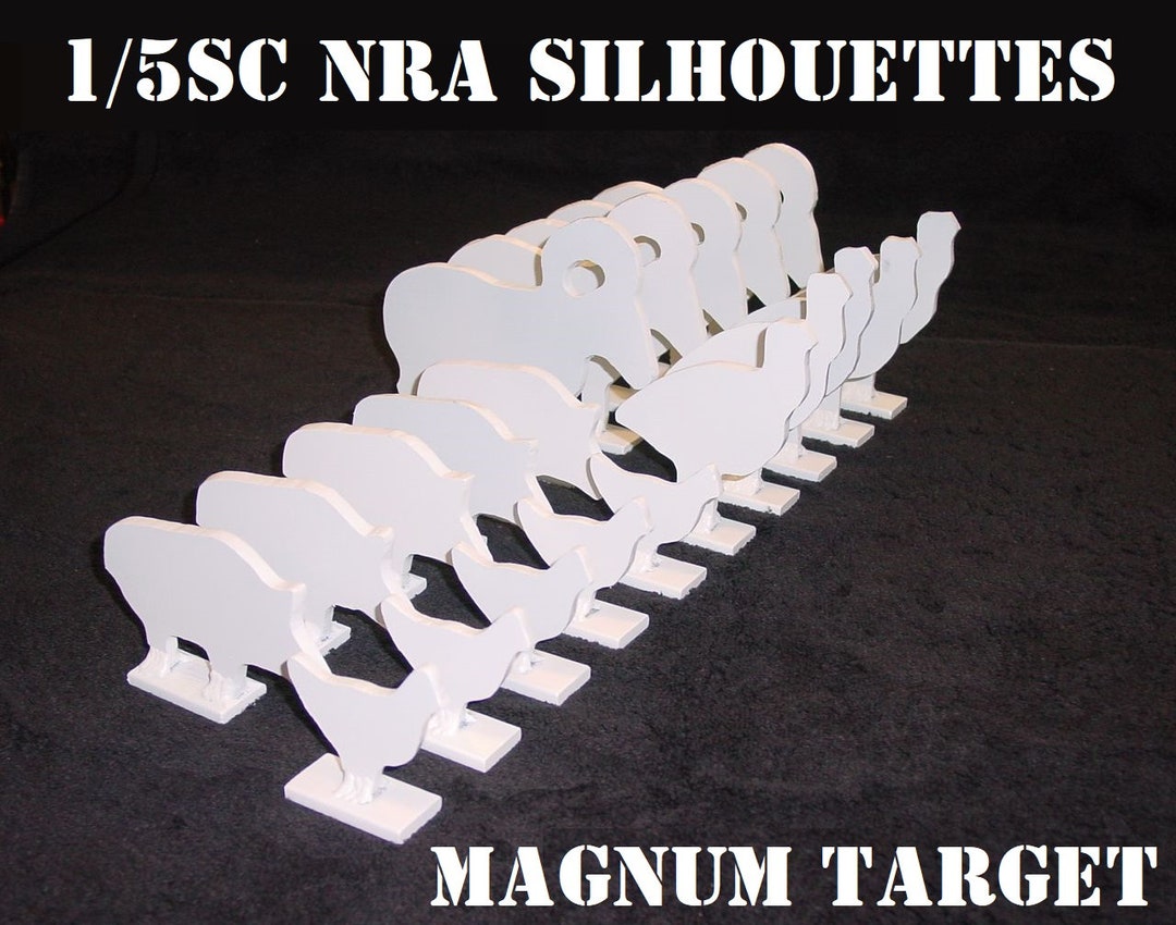 1/5sc. NRA/IHMSA .22LR Rimfire Animal Knockdown Targets 20pc. Steel