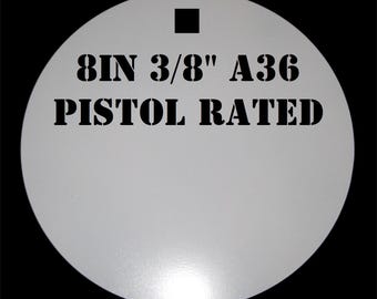 Bersagli per tiro con pistola NRA Magnum Target da 8 pollici - Bersaglio in acciaio da 3/8 pollici di spessore - Set di 1 bersaglio in metallo - H81W